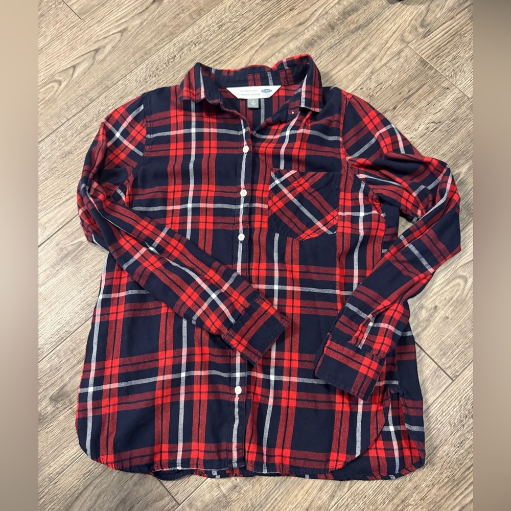 Old Navy plaid the classic shirt button down medium